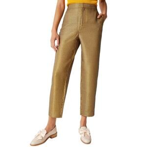 NWT Anthropologie Women's High Rise Maeve Melyssa Jacquard Cropped Dress Pants